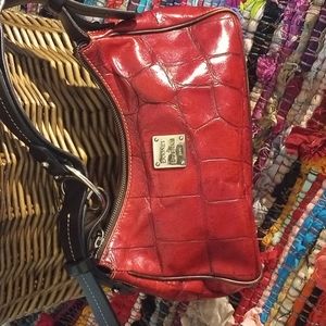 Beautiful red reptilian print Dooney & Bourke